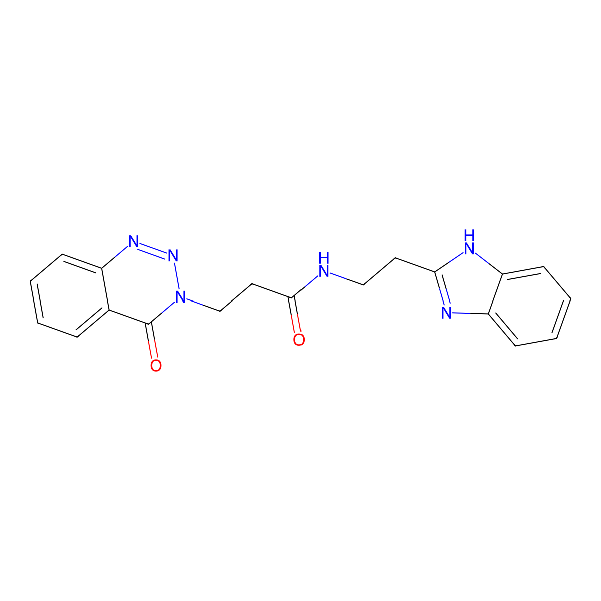 N-[2-(1H-benzimidazol-2-yl)ethyl]-3-(4-oxo-1,2,3-benzotriazin-3(4H)-yl)propanamide molecular structure, CAS 1574346-49-8