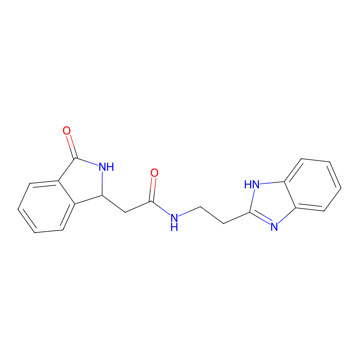 N-[2-(1H-benzimidazol-2-yl)ethyl]-2-(3-oxo-2,3-dihydro-1H-isoindol-1-yl)acetamide molecular structure, CAS 1574346-62-5