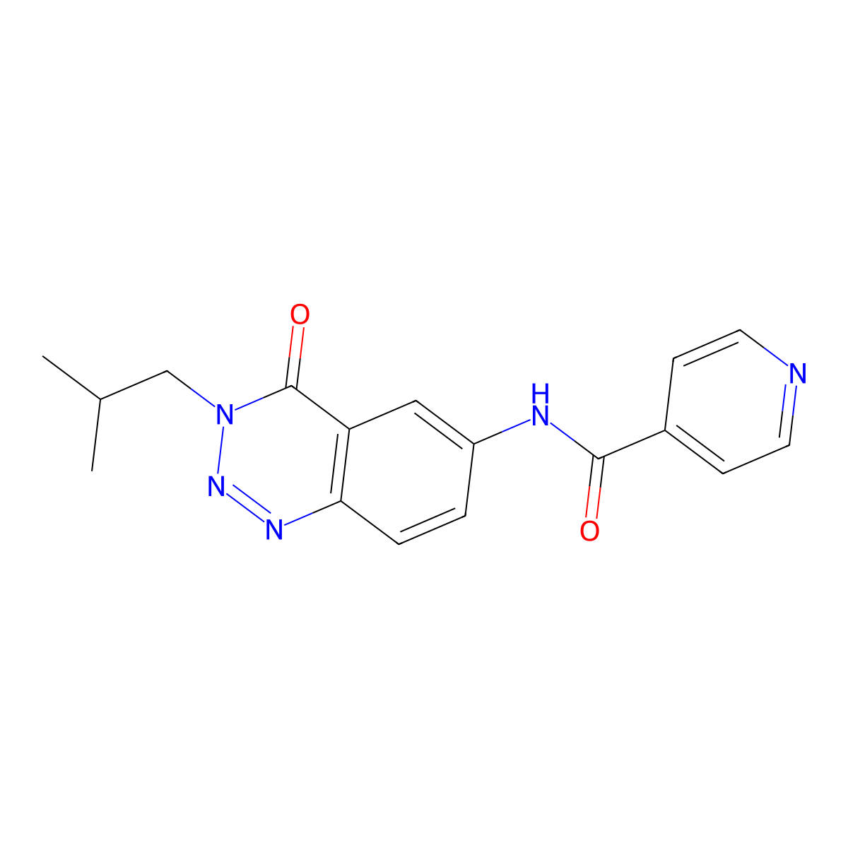 N-[3-(2-methylpropyl)-4-oxo-3,4-dihydro-1,2,3-benzotriazin-6-yl]pyridine-4-carboxamide molecular structure, CAS 1574346-73-8