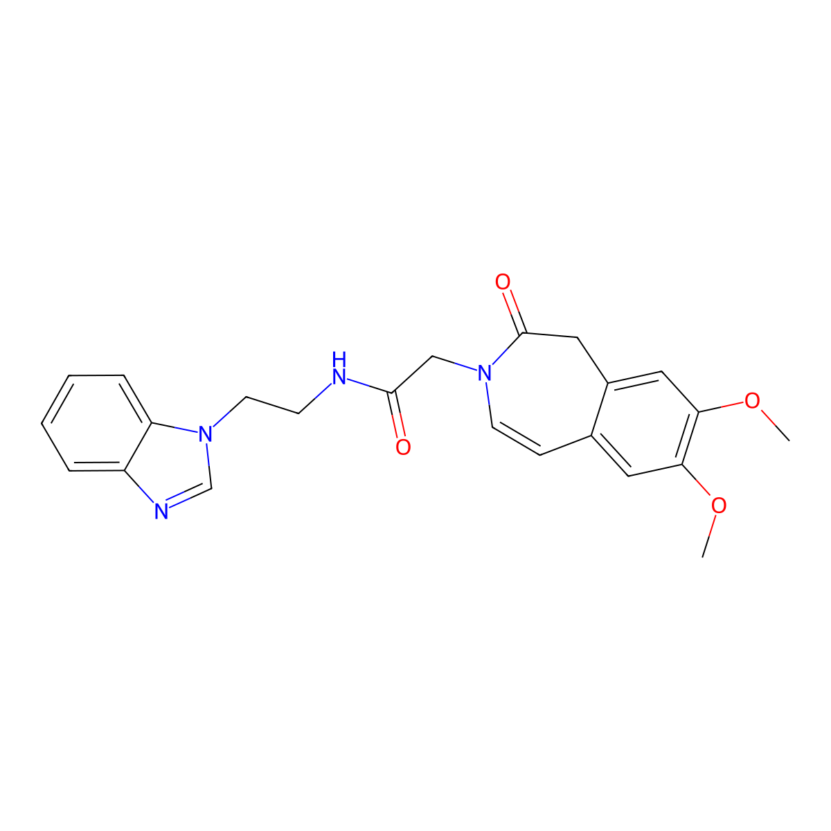 N-[2-(1H-benzimidazol-1-yl)ethyl]-2-(7,8-dimethoxy-2-oxo-1,2-dihydro-3H-3-benzazepin-3-yl)acetamide molecular structure, CAS 1574346-87-4