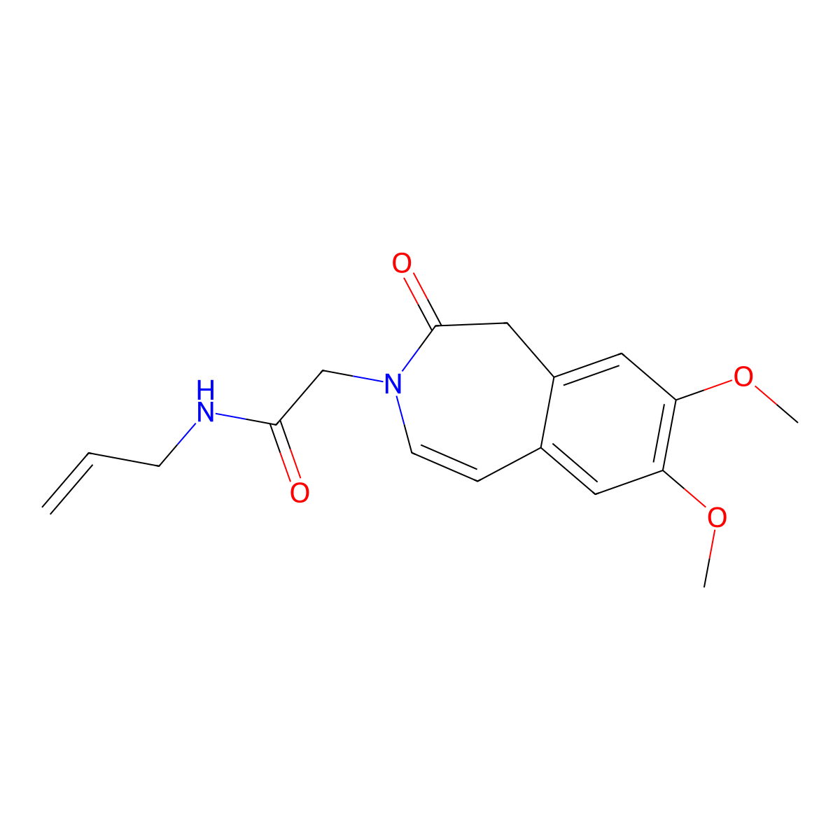 2-(7,8-dimethoxy-2-oxo-1,2-dihydro-3H-3-benzazepin-3-yl)-N-(prop-2-en-1-yl)acetamide molecular structure, CAS 1574351-16-8