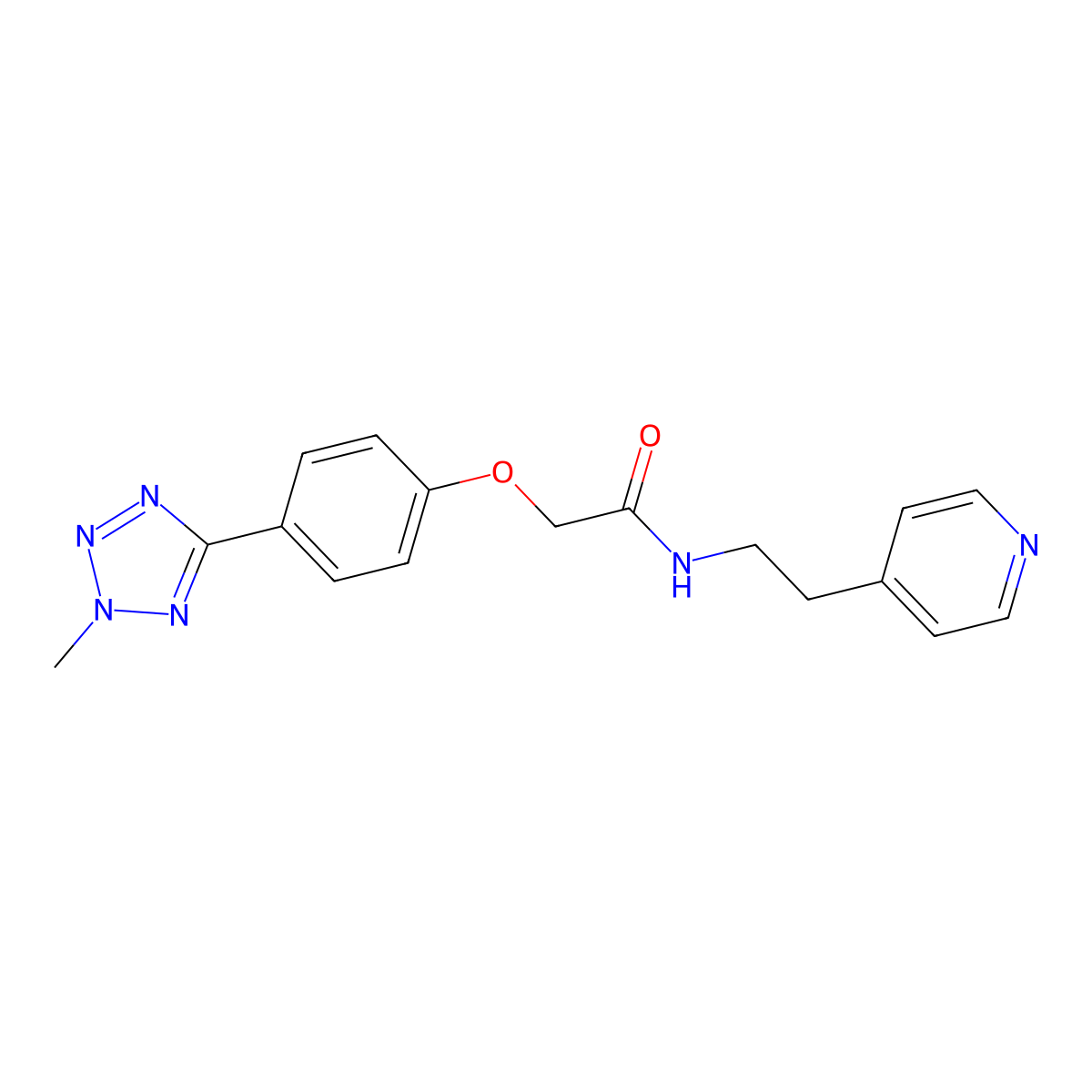 2-[4-(2-methyl-2H-tetrazol-5-yl)phenoxy]-N-[2-(pyridin-4-yl)ethyl]acetamide molecular structure, CAS 1574351-20-4