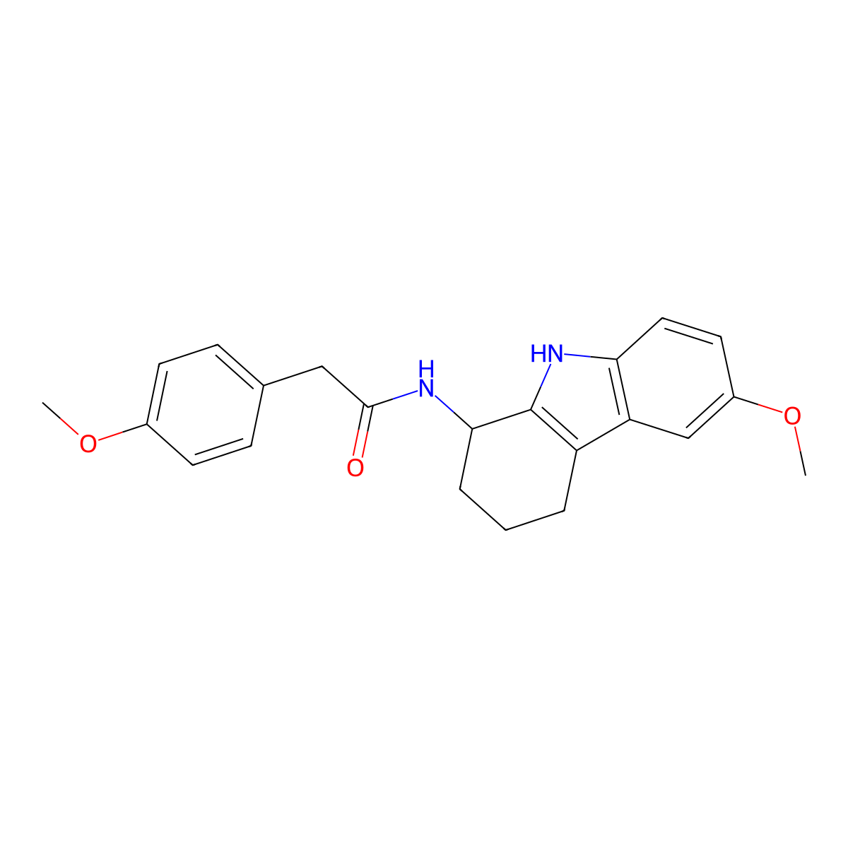 2-(4-methoxyphenyl)-N-(6-methoxy-2,3,4,9-tetrahydro-1H-carbazol-1-yl)acetamide molecular structure, CAS 1574351-30-6
