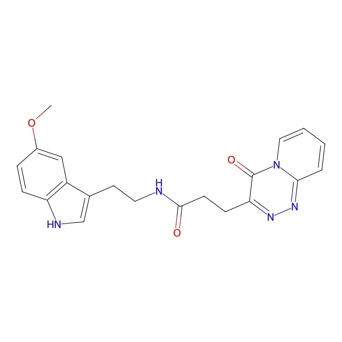 N-[2-(5-methoxy-1H-indol-3-yl)ethyl]-3-(4-oxo-4H-pyrido[2,1-c][1,2,4]triazin-3-yl)propanamide molecular structure, CAS 1574351-61-3