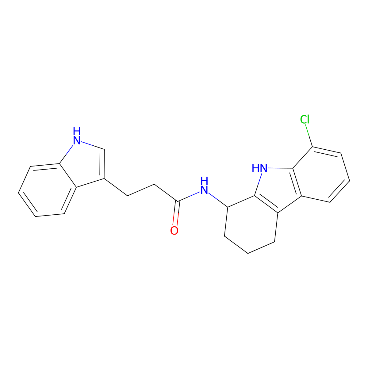 N-(8-chloro-2,3,4,9-tetrahydro-1H-carbazol-1-yl)-3-(1H-indol-3-yl)propanamide molecular structure, CAS 1574352-45-6