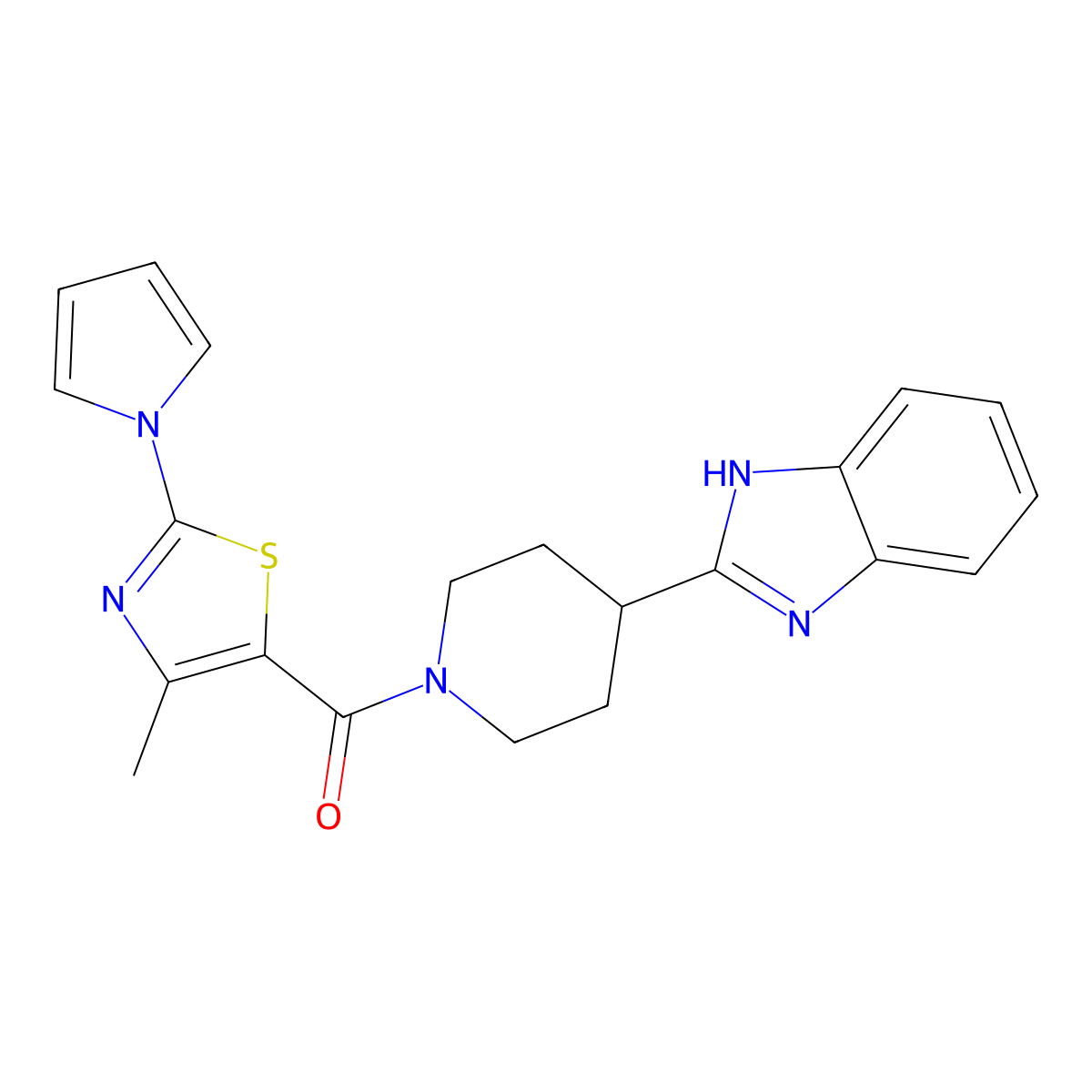 [4-(1H-benzimidazol-2-yl)piperidin-1-yl][4-methyl-2-(1H-pyrrol-1-yl)-1,3-thiazol-5-yl]methanone molecular structure, CAS 1574353-02-8