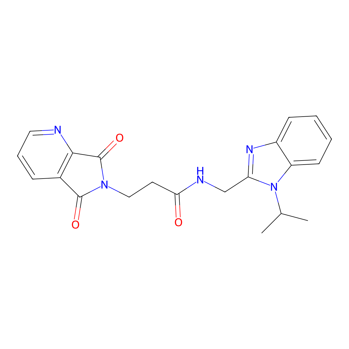 3-(5,7-dioxo-5,7-dihydro-6H-pyrrolo[3,4-b]pyridin-6-yl)-N-{[1-(propan-2-yl)-1H-benzimidazol-2-yl]methyl}propanamide molecular structure, CAS 1574353-65-3