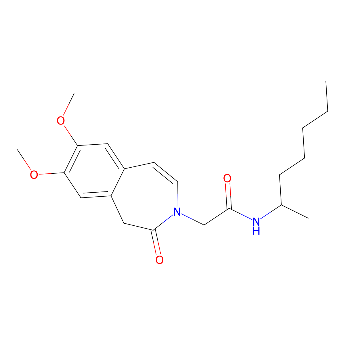 2-(7,8-dimethoxy-2-oxo-1,2-dihydro-3H-3-benzazepin-3-yl)-N-(heptan-2-yl)acetamide molecular structure, CAS 1574354-02-1