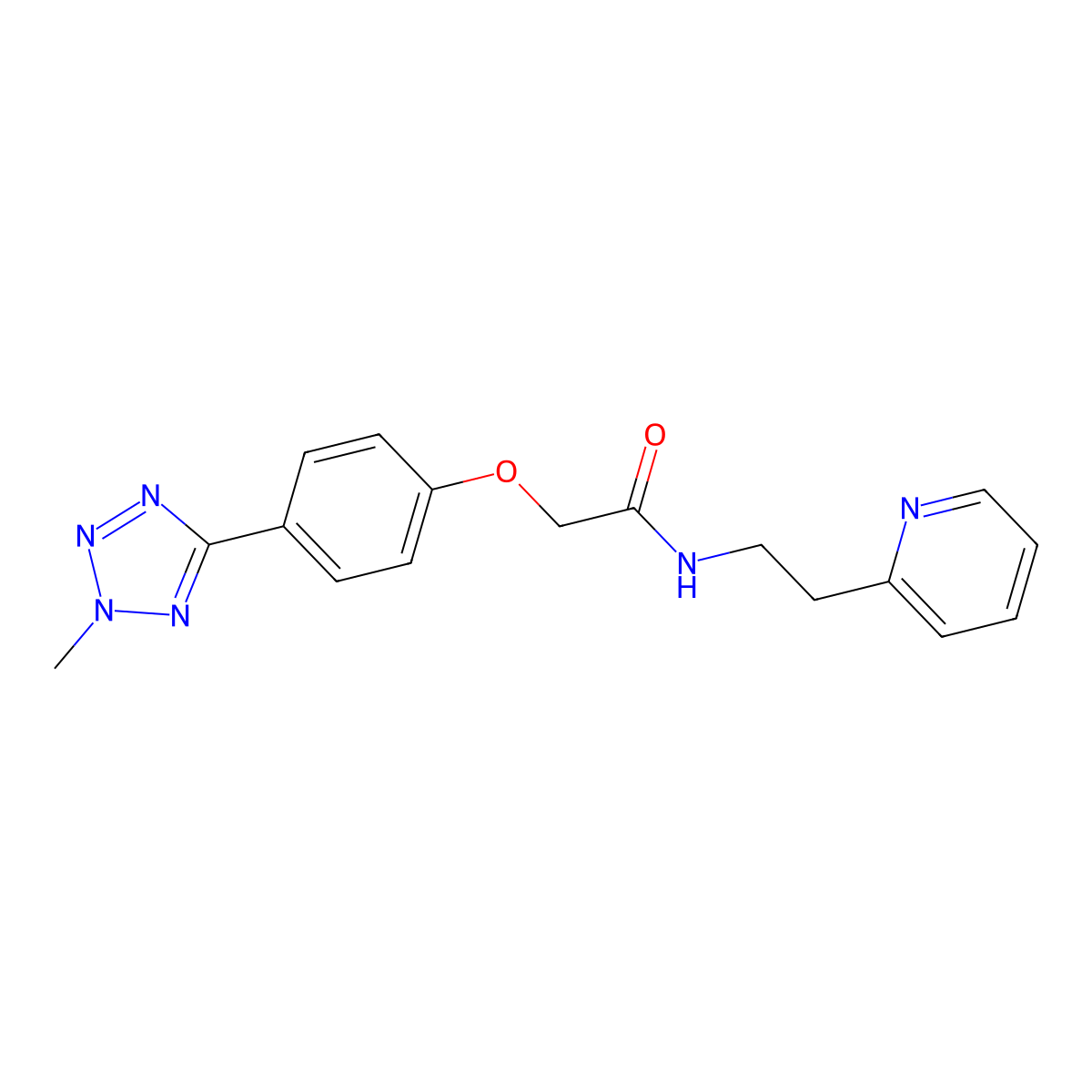 2-[4-(2-methyl-2H-tetrazol-5-yl)phenoxy]-N-[2-(pyridin-2-yl)ethyl]acetamide molecular structure, CAS 1574354-06-5