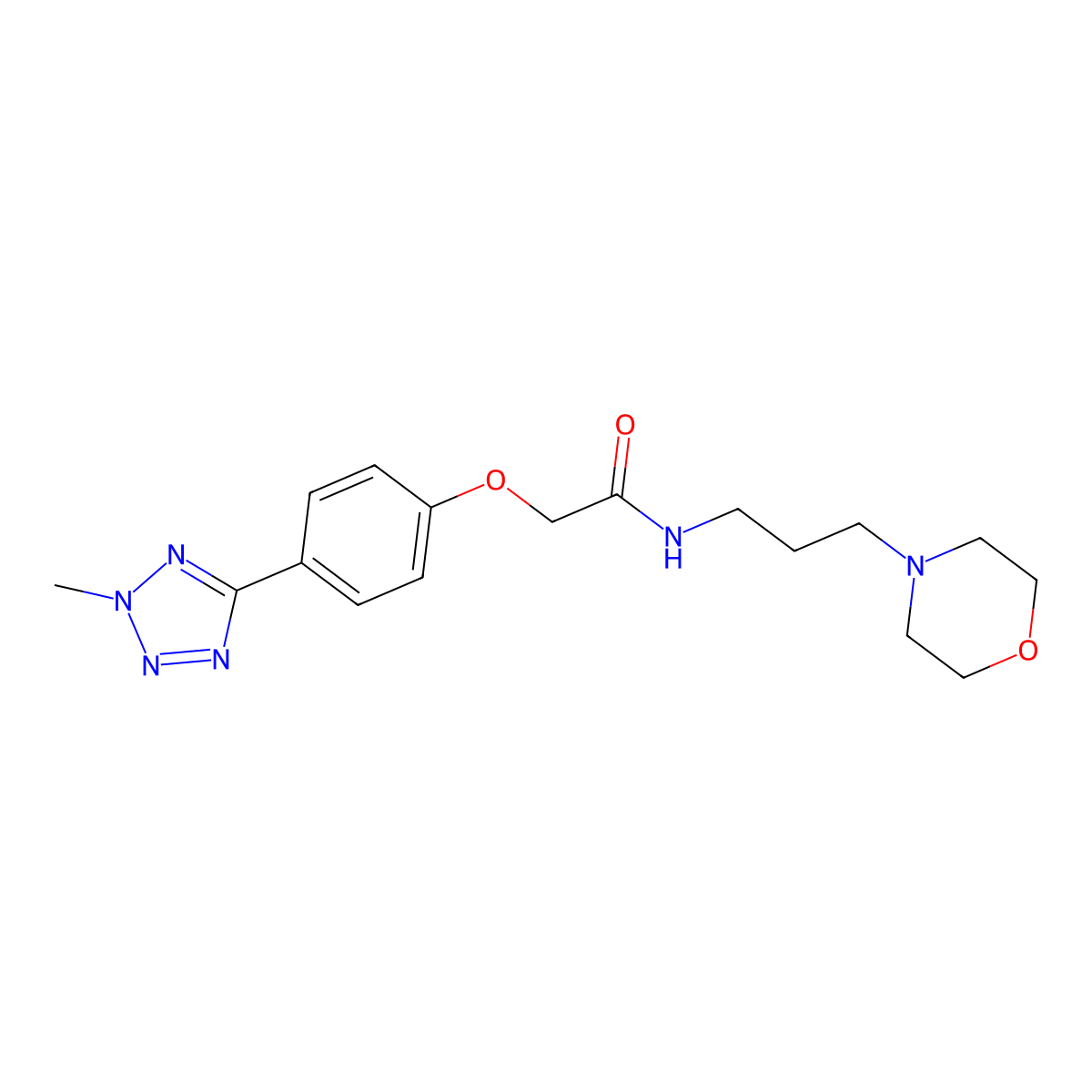 2-[4-(2-methyl-2H-tetrazol-5-yl)phenoxy]-N-[3-(morpholin-4-yl)propyl]acetamide molecular structure, CAS 1574354-15-6