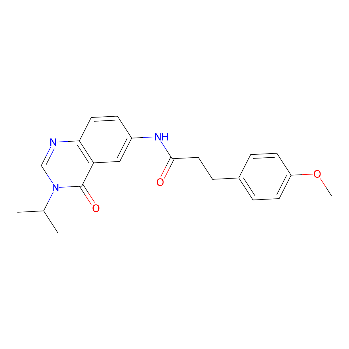 3-(4-methoxyphenyl)-N-[4-oxo-3-(propan-2-yl)-3,4-dihydroquinazolin-6-yl]propanamide molecular structure, CAS 1574354-28-1