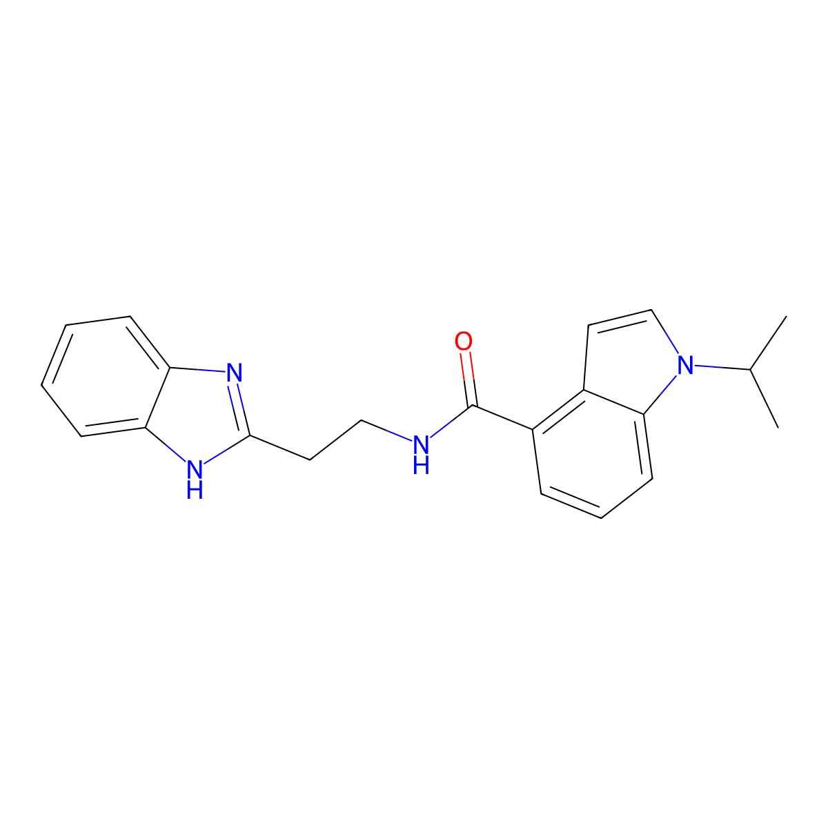 N-[2-(1H-benzimidazol-2-yl)ethyl]-1-(propan-2-yl)-1H-indole-4-carboxamide molecular structure, CAS 1574354-51-0