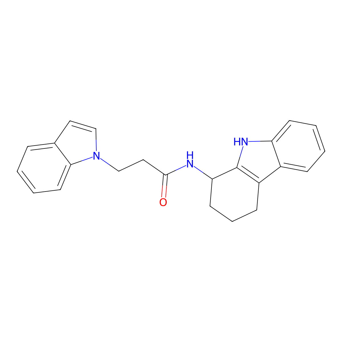 3-(1H-indol-1-yl)-N-(2,3,4,9-tetrahydro-1H-carbazol-1-yl)propanamide molecular structure, CAS 1574355-25-1
