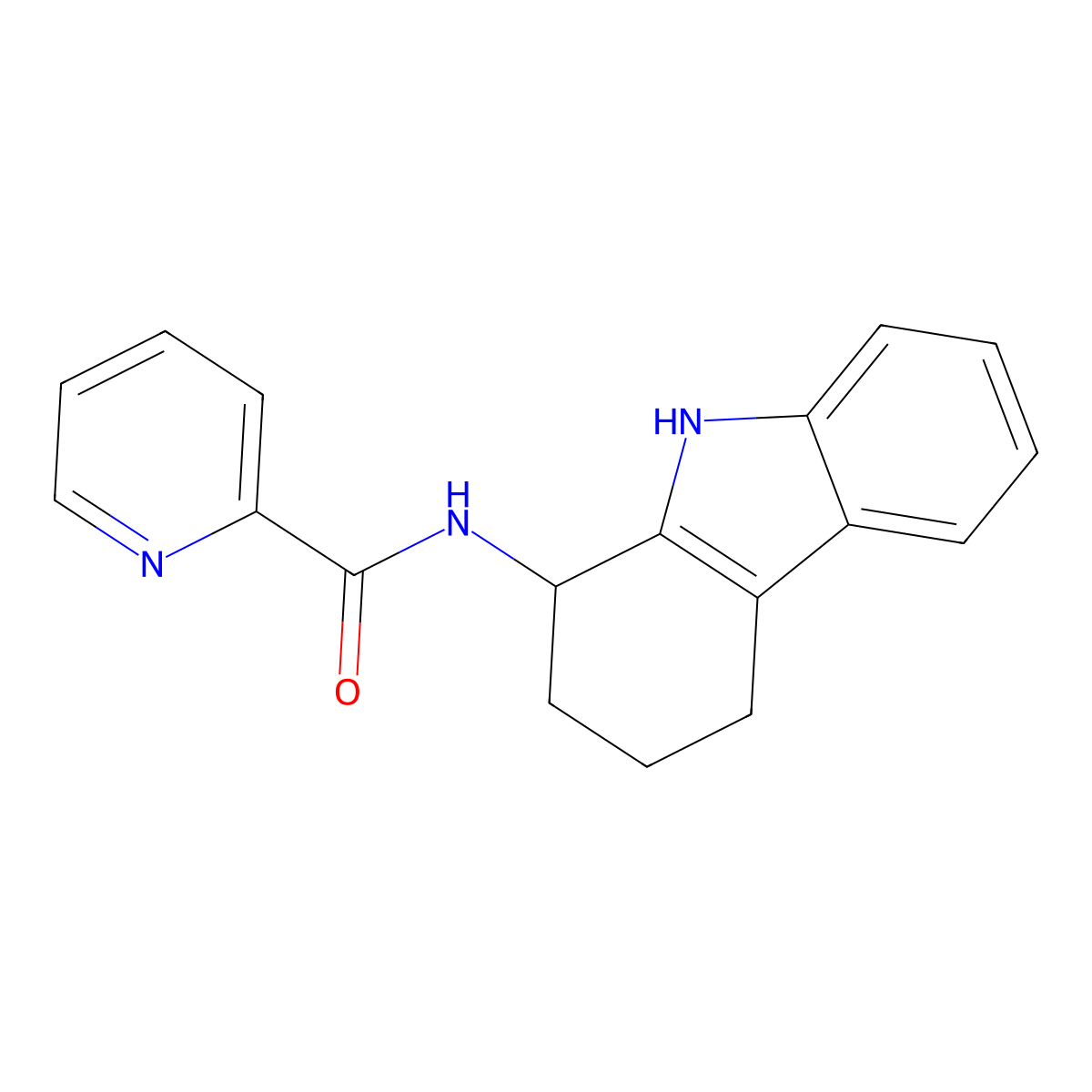 N-(2,3,4,9-tetrahydro-1H-carbazol-1-yl)-2-pyridinecarboxamide molecular structure, CAS 1574355-30-8