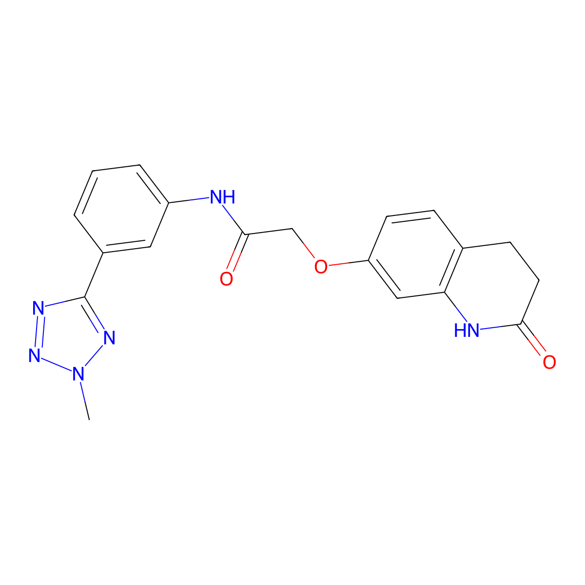 2-[(2-hydroxy-3,4-dihydroquinolin-7-yl)oxy]-N-[3-(2-methyl-2H-tetrazol-5-yl)phenyl]acetamide molecular structure, CAS 1574359-94-6