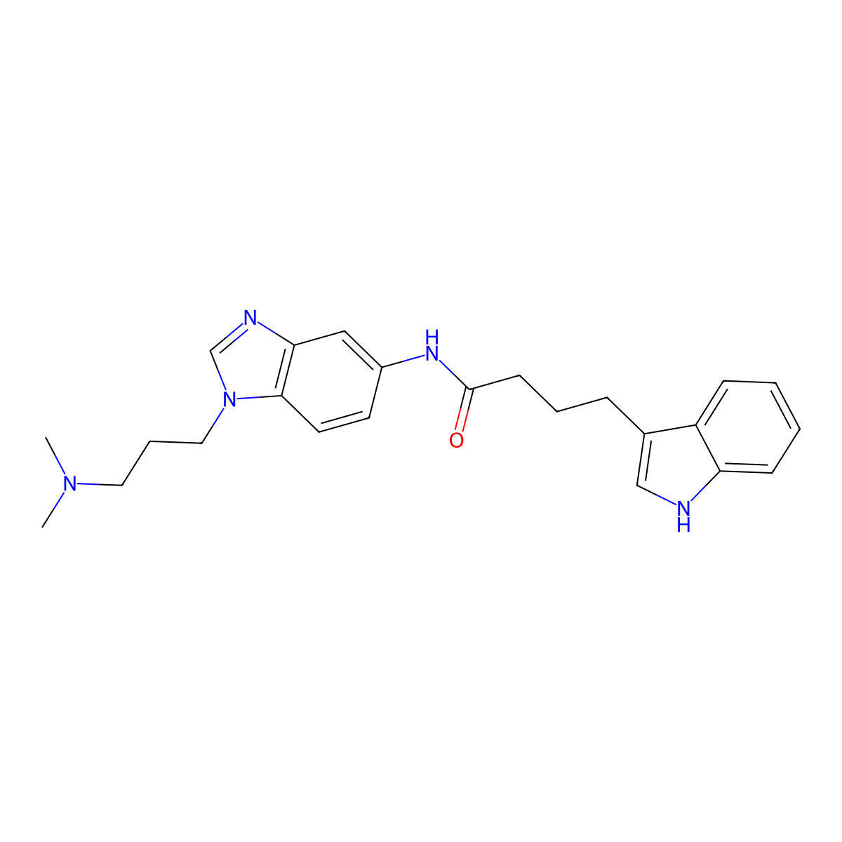N-{1-[3-(dimethylamino)propyl]-1H-benzimidazol-5-yl}-4-(1H-indol-3-yl)butanamide molecular structure, CAS 1574360-47-6