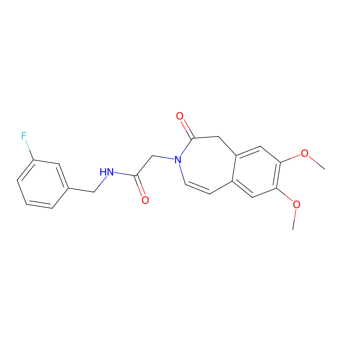 2-(7,8-dimethoxy-2-oxo-1,2-dihydro-3H-3-benzazepin-3-yl)-N-(3-fluorobenzyl)acetamide molecular structure, CAS 1574361-15-1