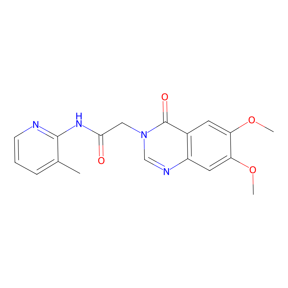 2-(6,7-dimethoxy-4-oxoquinazolin-3(4H)-yl)-N-(3-methylpyridin-2-yl)acetamide molecular structure, CAS 1574361-29-7