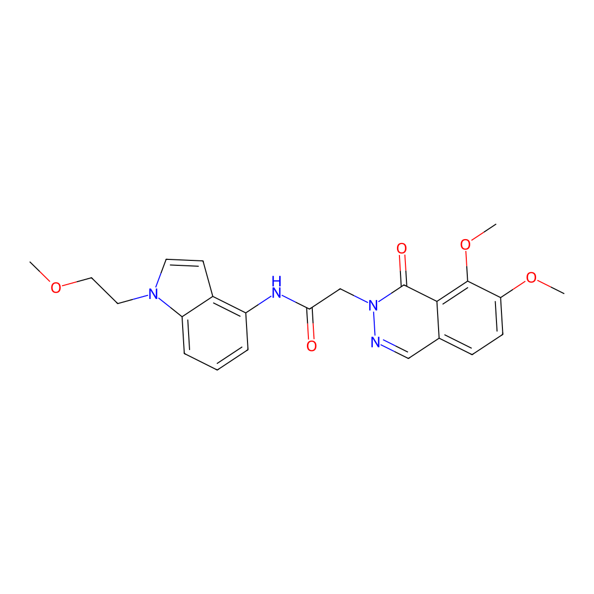 2-(7,8-dimethoxy-1-oxophthalazin-2(1H)-yl)-N-[1-(2-methoxyethyl)-1H-indol-4-yl]acetamide molecular structure, CAS 1574361-32-2