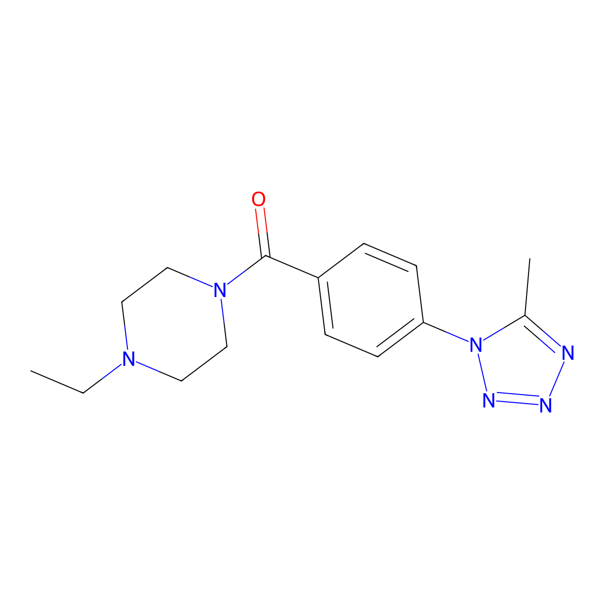 (4-ethylpiperazin-1-yl)[4-(5-methyl-1H-tetrazol-1-yl)phenyl]methanone molecular structure, CAS 1574361-35-5