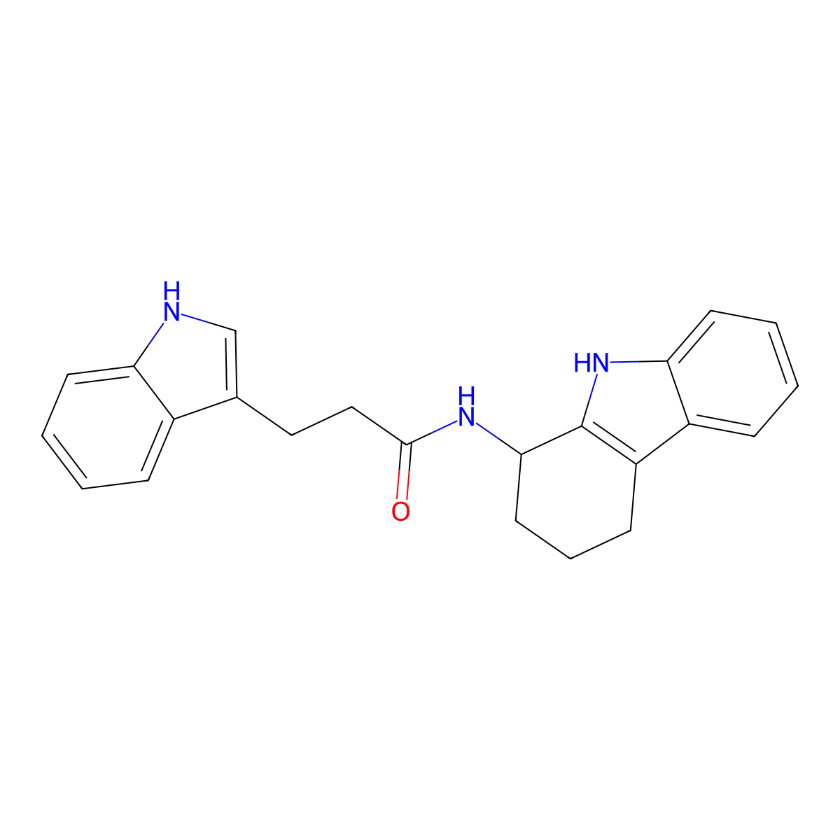 3-(1H-indol-3-yl)-N-(2,3,4,9-tetrahydro-1H-carbazol-1-yl)propanamide molecular structure, CAS 1574361-38-8