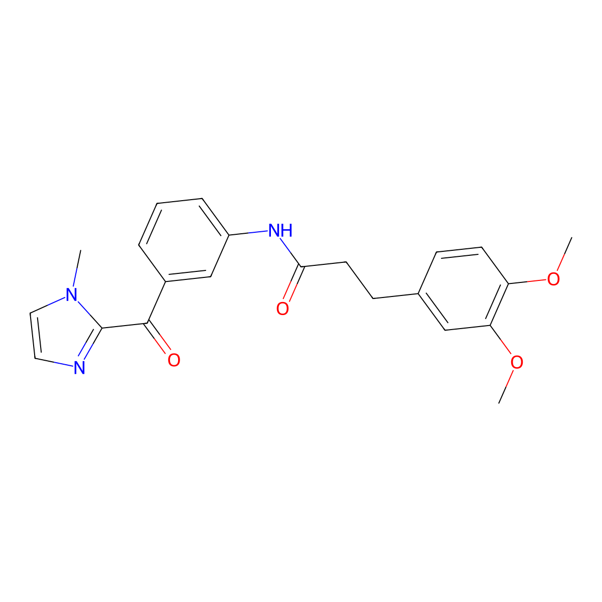 3-(3,4-dimethoxyphenyl)-N-{3-[(1-methyl-1H-imidazol-2-yl)carbonyl]phenyl}propanamide molecular structure, CAS 1574361-62-8