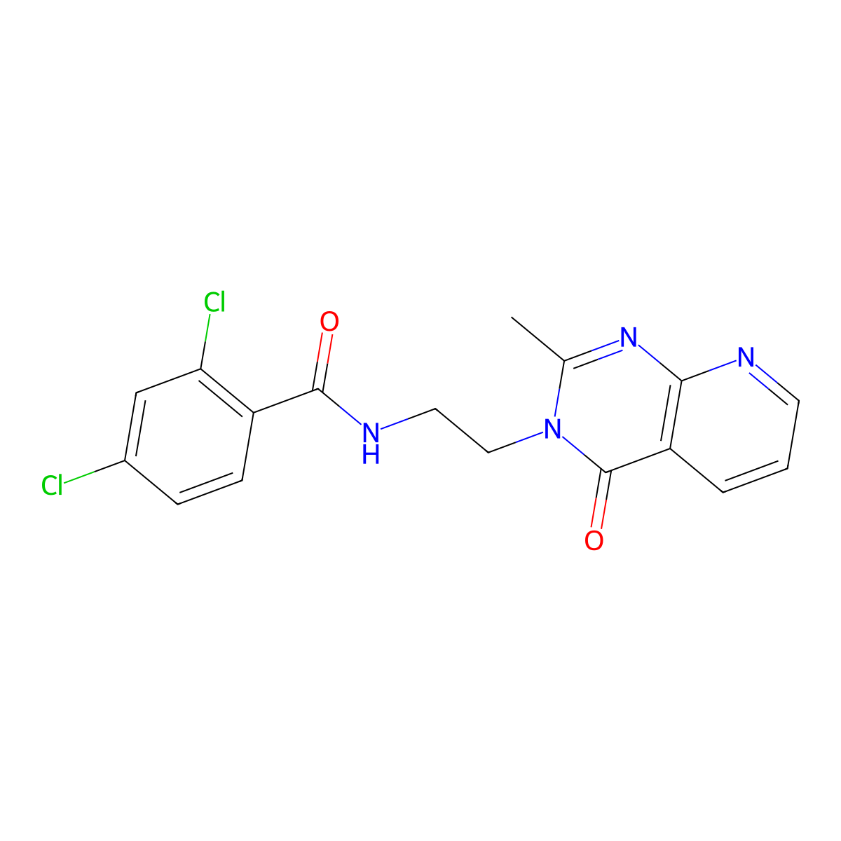 2,4-dichloro-N-[2-(2-methyl-4-oxopyrido[2,3-d]pyrimidin-3(4H)-yl)ethyl]benzamide molecular structure, CAS 1574361-97-9