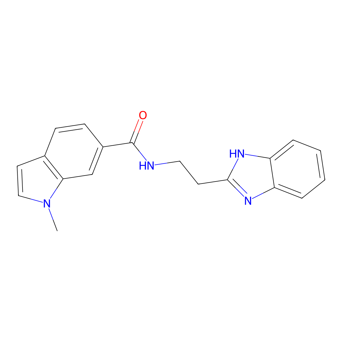 N-[2-(1H-1,3-benzimidazol-2-yl)ethyl]-1-methyl-1H-indole-6-carboxamide molecular structure, CAS 1574361-99-1