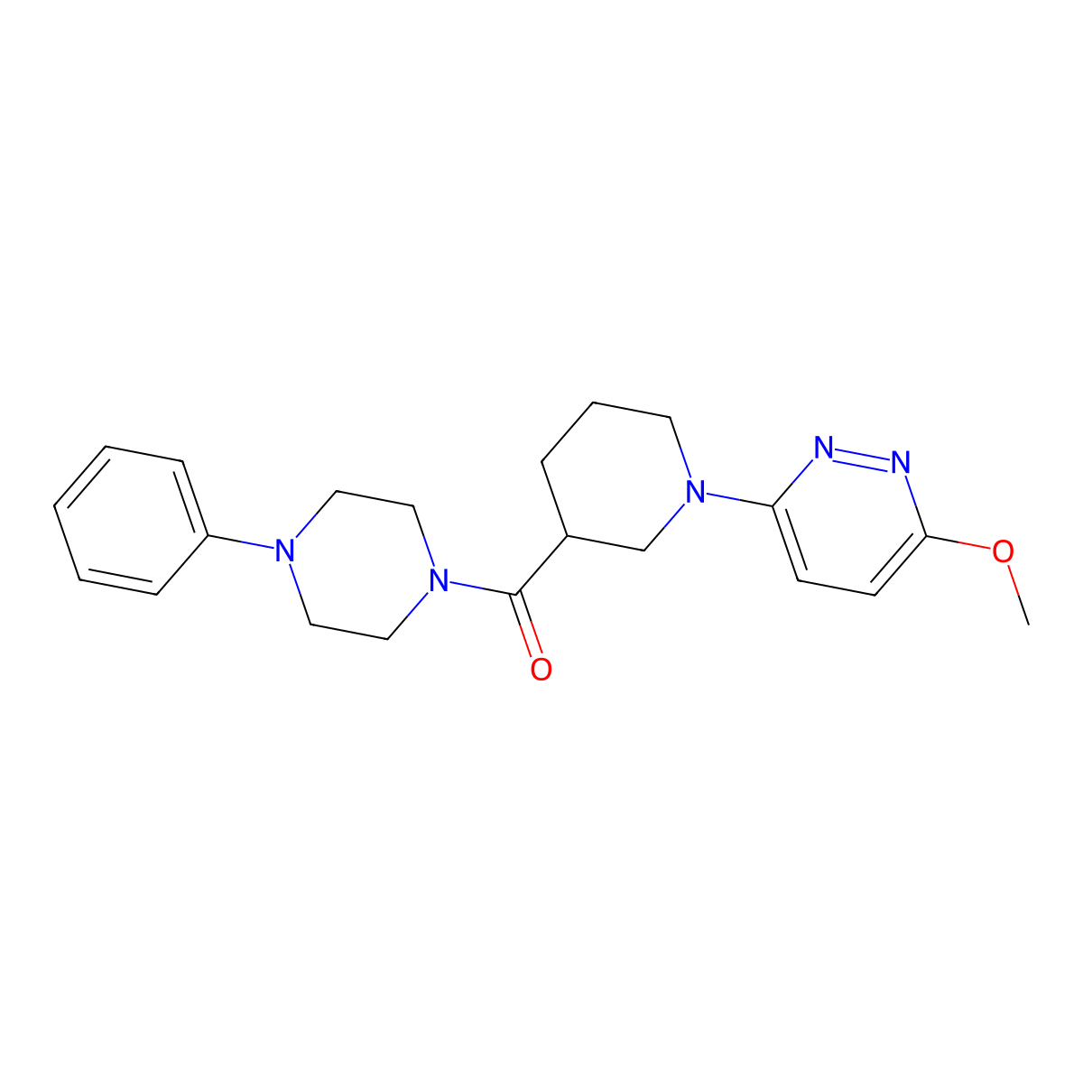 (1-(6-Methoxypyridazin-3-yl)piperidin-3-yl)(4-phenylpiperazin-1-yl)methanone molecular structure, CAS 1574362-37-0