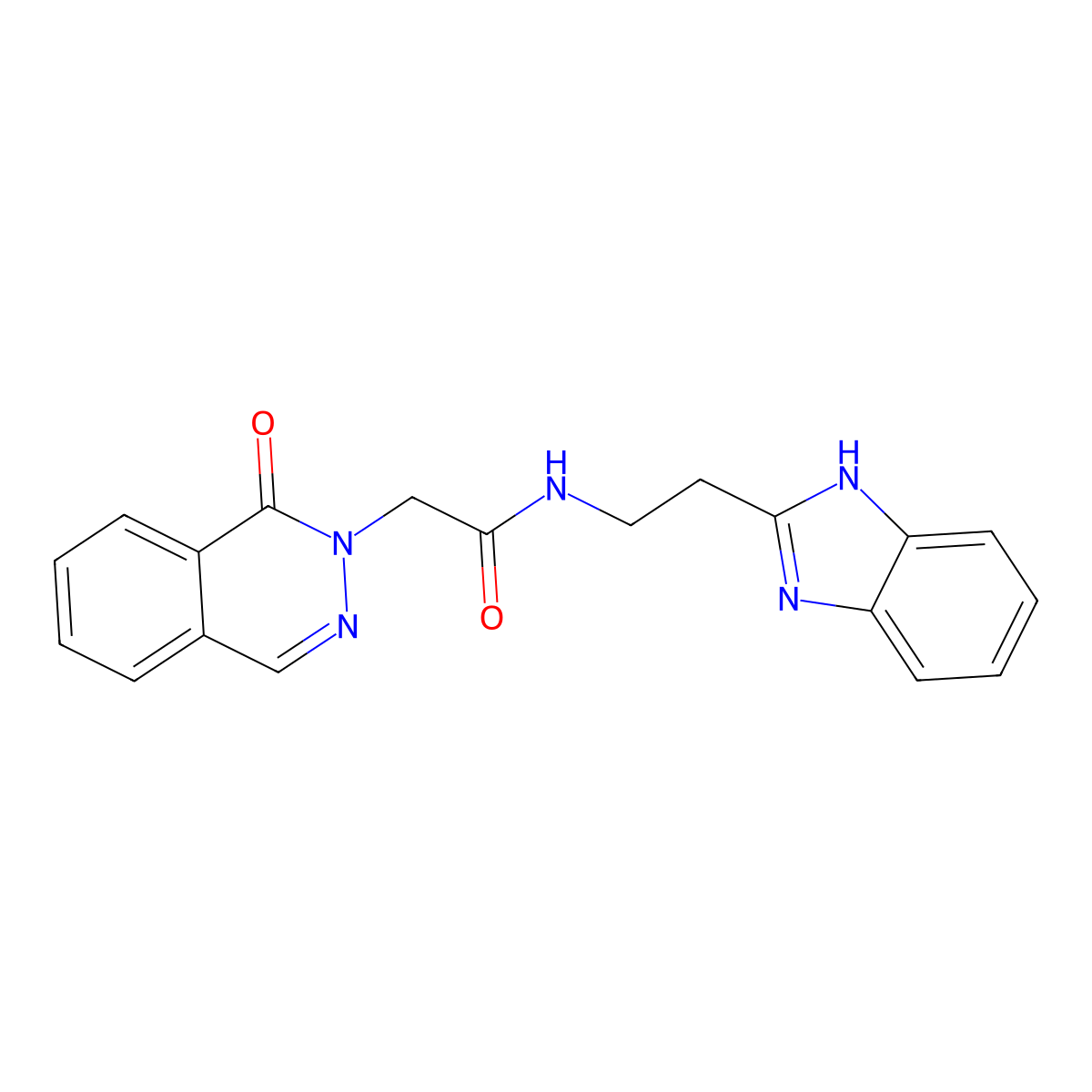 N-[2-(1H-1,3-benzimidazol-2-yl)ethyl]-2-[1-oxo-2(1H)-phthalazinyl]acetamide molecular structure, CAS 1574362-51-8