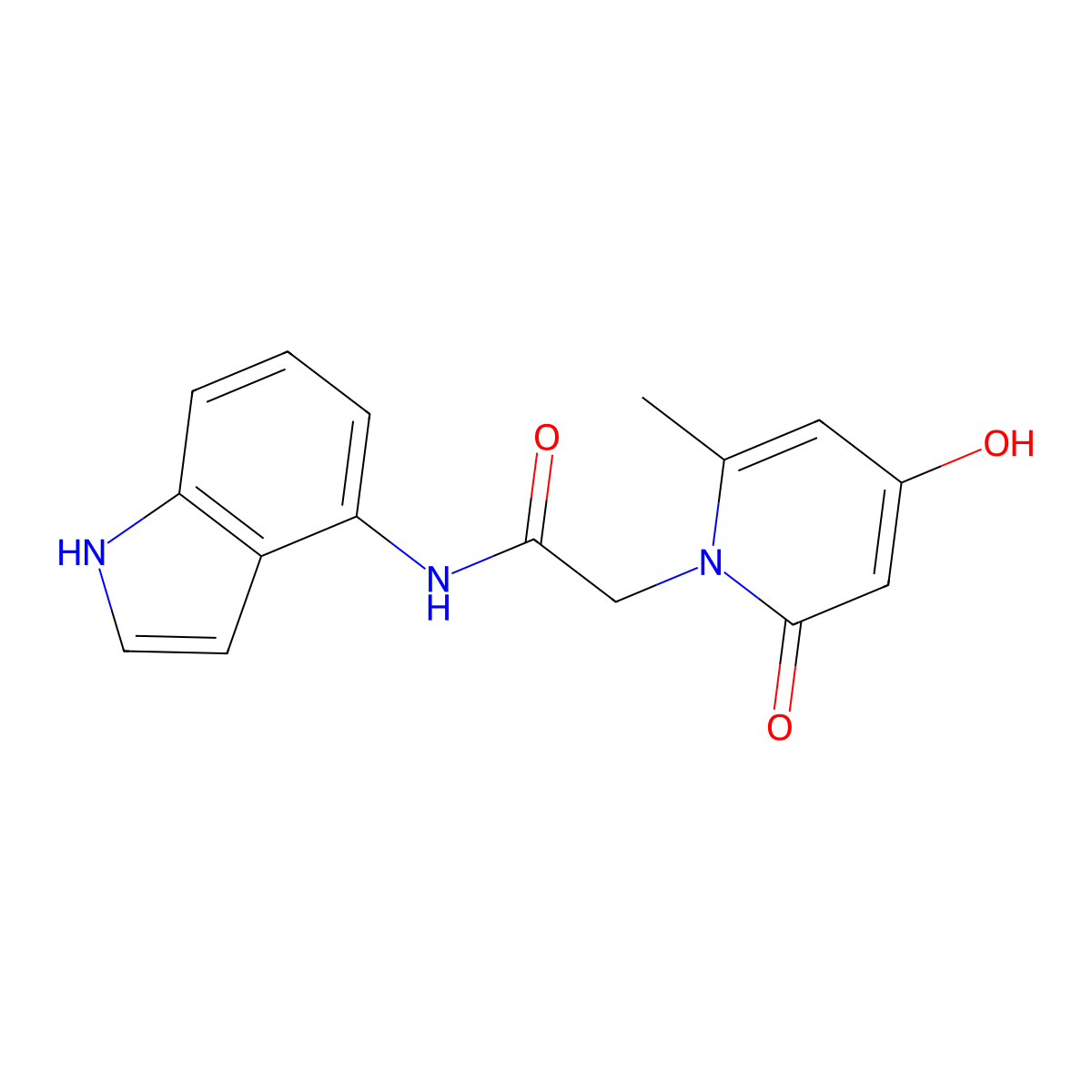 2-(4-hydroxy-6-methyl-2-oxopyridin-1(2H)-yl)-N-(1H-indol-4-yl)acetamide molecular structure, CAS 1574362-81-4