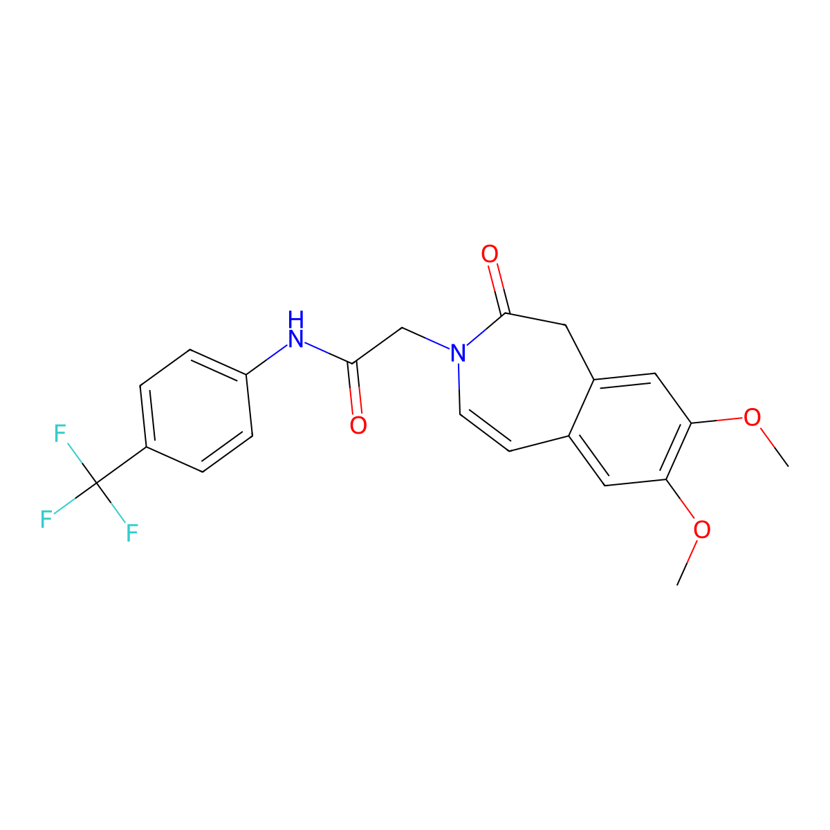 2-(7,8-dimethoxy-2-oxo-1,2-dihydro-3H-3-benzazepin-3-yl)-N-[4-(trifluoromethyl)phenyl]acetamide molecular structure, CAS 1574362-94-9