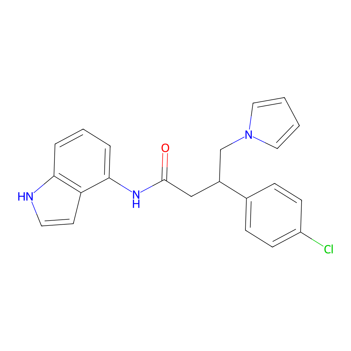 3-(4-chlorophenyl)-N-(1H-indol-4-yl)-4-(1H-pyrrol-1-yl)butanamide molecular structure, CAS 1574363-61-3