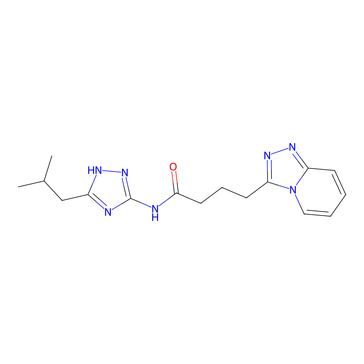 N-[3-(2-methylpropyl)-1H-1,2,4-triazol-5-yl]-4-([1,2,4]triazolo[4,3-a]pyridin-3-yl)butanamide molecular structure, CAS 1574363-94-2