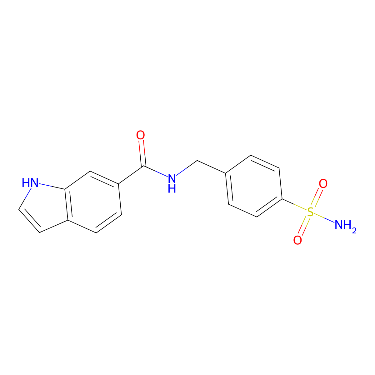N-(4-sulfamoylbenzyl)-1H-indole-6-carboxamide molecular structure, CAS 1574364-89-8