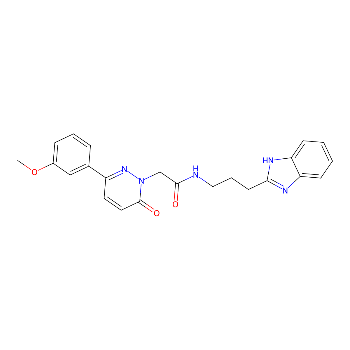 N-[3-(1H-benzimidazol-2-yl)propyl]-2-[3-(3-methoxyphenyl)-6-oxopyridazin-1(6H)-yl]acetamide molecular structure, CAS 1574364-98-9
