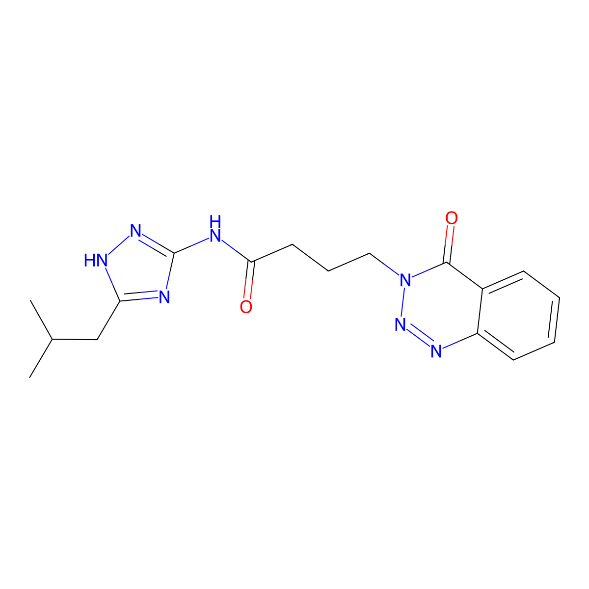 N-[3-(2-methylpropyl)-1H-1,2,4-triazol-5-yl]-4-(4-oxo-1,2,3-benzotriazin-3(4H)-yl)butanamide molecular structure, CAS 1574365-14-2