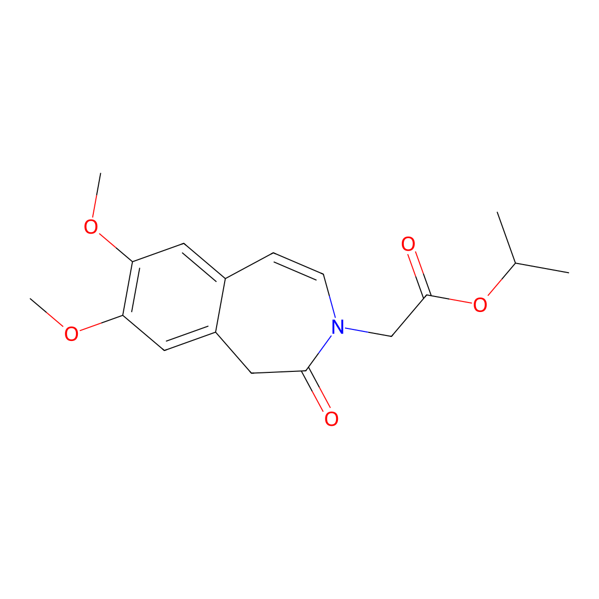 isopropyl 2-(7,8-dimethoxy-2-oxo-1,2-dihydro-3H-3-benzazepin-3-yl)acetate molecular structure, CAS 1574365-33-5