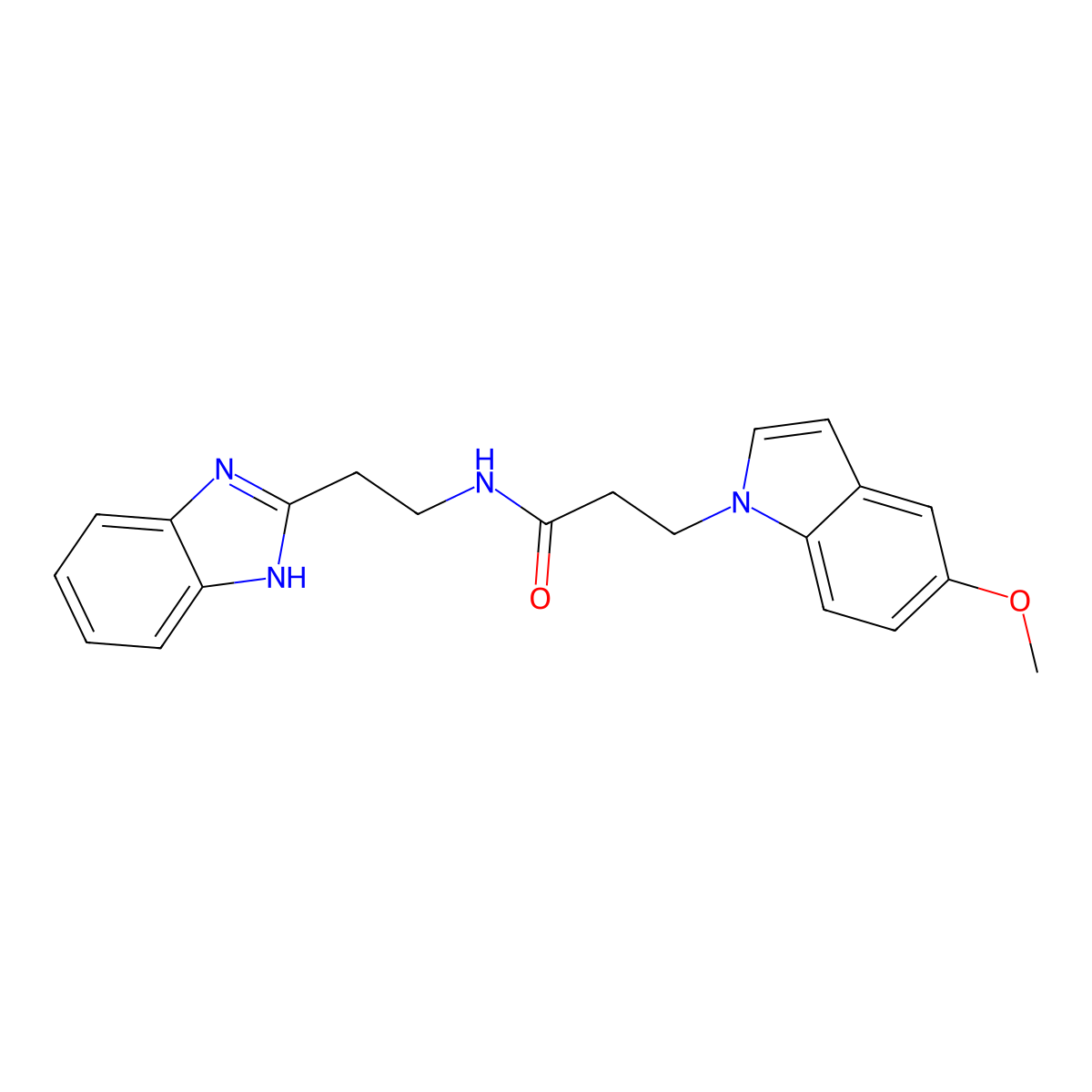 N-[2-(1H-1,3-benzimidazol-2-yl)ethyl]-3-(5-methoxy-1H-indol-1-yl)propanamide molecular structure, CAS 1574365-41-5