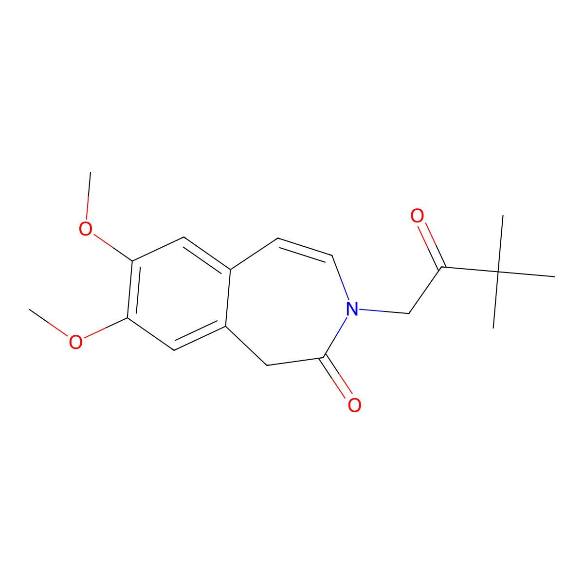 3-(3,3-dimethyl-2-oxobutyl)-7,8-dimethoxy-1,3-dihydro-2H-3-benzazepin-2-one molecular structure, CAS 1574365-54-0
