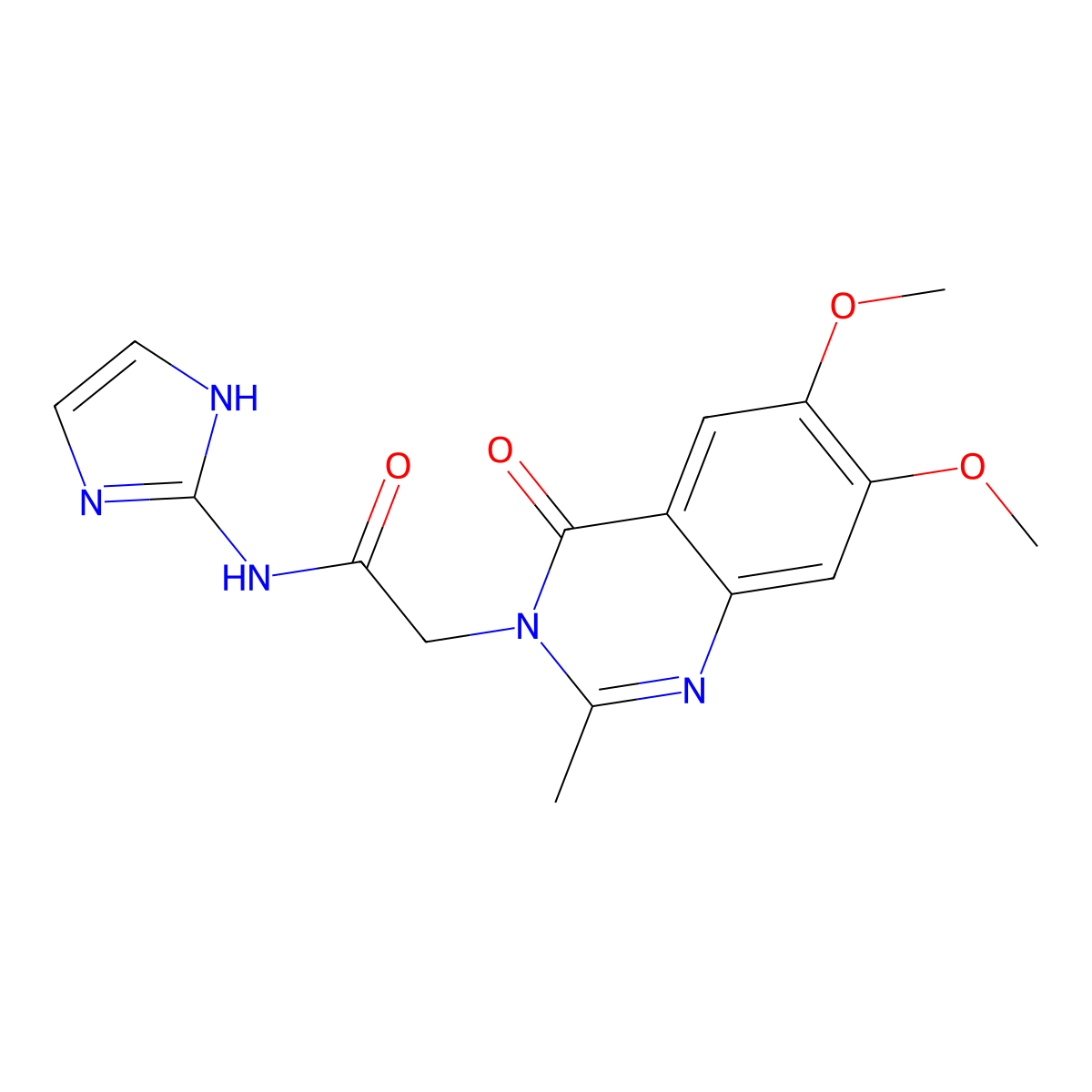 2-(6,7-dimethoxy-2-methyl-4-oxoquinazolin-3(4H)-yl)-N-(1H-imidazol-2-yl)acetamide molecular structure, CAS 1574366-12-3