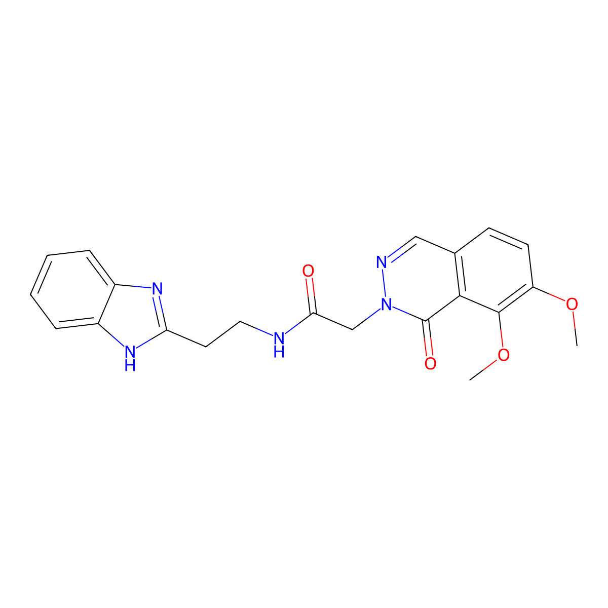 N-[2-(1H-1,3-benzimidazol-2-yl)ethyl]-2-[7,8-dimethoxy-1-oxo-2(1H)-phthalazinyl]acetamide molecular structure, CAS 1574366-17-8