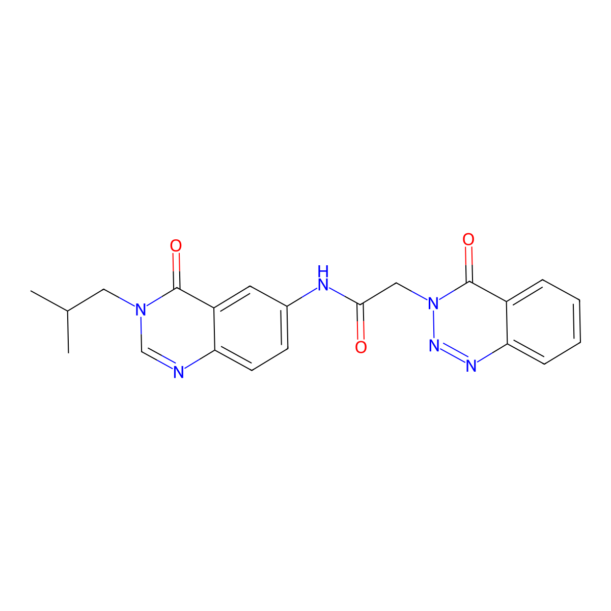 N-[3-(2-methylpropyl)-4-oxo-3,4-dihydroquinazolin-6-yl]-2-(4-oxo-1,2,3-benzotriazin-3(4H)-yl)acetamide molecular structure, CAS 1574366-28-1