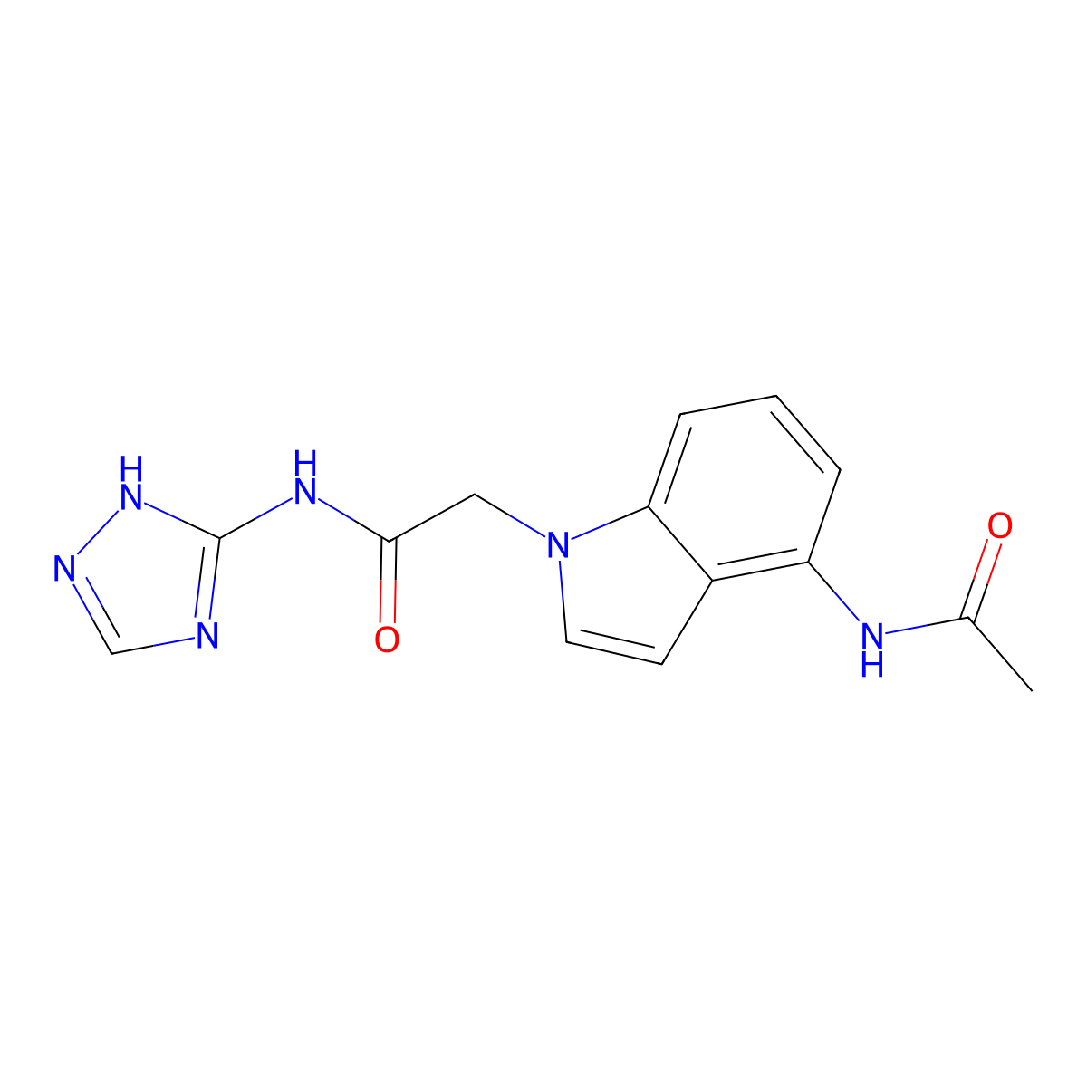 2-[4-(acetylamino)-1H-indol-1-yl]-N-(4H-1,2,4-triazol-3-yl)acetamide molecular structure, CAS 1574366-53-2