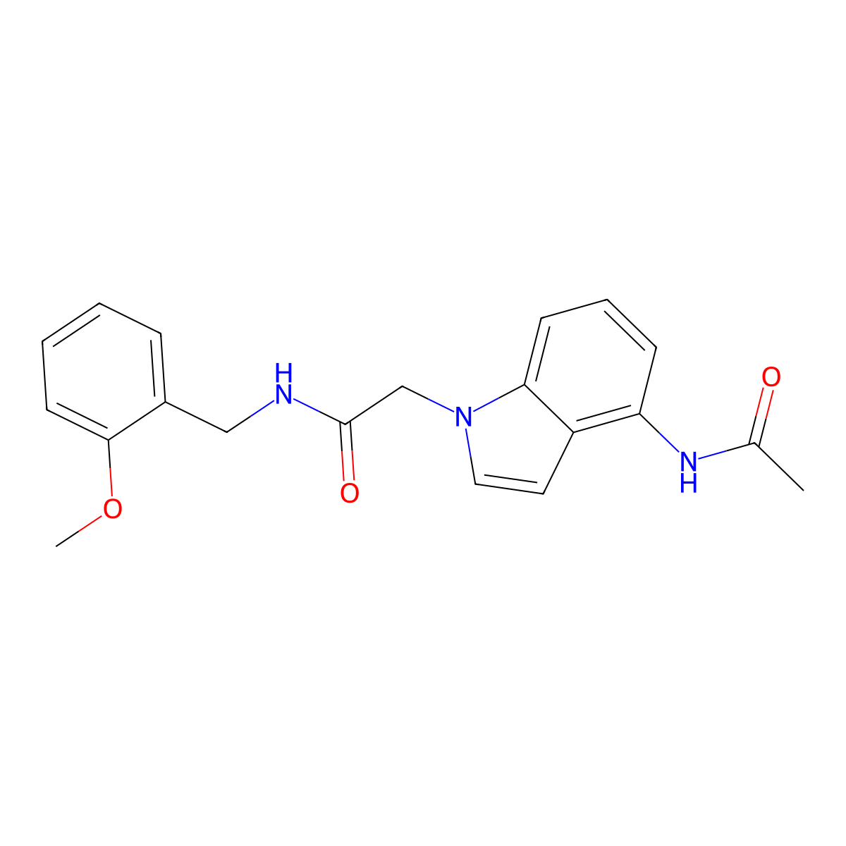 2-[4-(acetylamino)-1H-indol-1-yl]-N-(2-methoxybenzyl)acetamide molecular structure, CAS 1574366-71-4