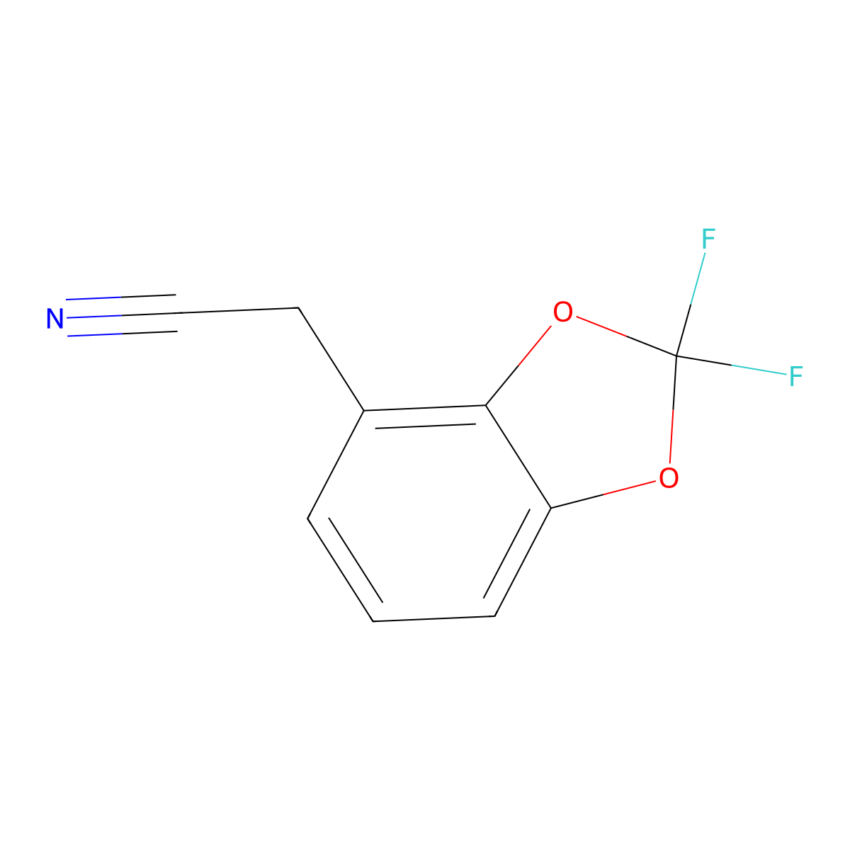 (2,2-Difluoro-benzo[1,3]dioxol-4-YL)acetonitrile molecular structure, CAS 157437-24-6