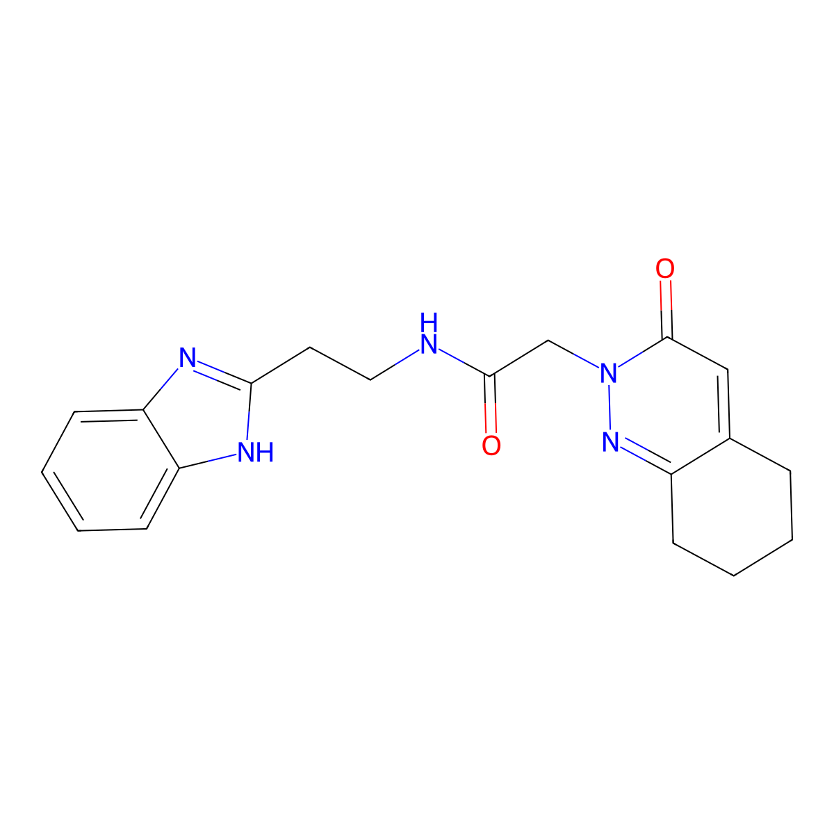 N-[2-(1H-benzimidazol-2-yl)ethyl]-2-(3-oxo-5,6,7,8-tetrahydrocinnolin-2(3H)-yl)acetamide molecular structure, CAS 1574376-68-3