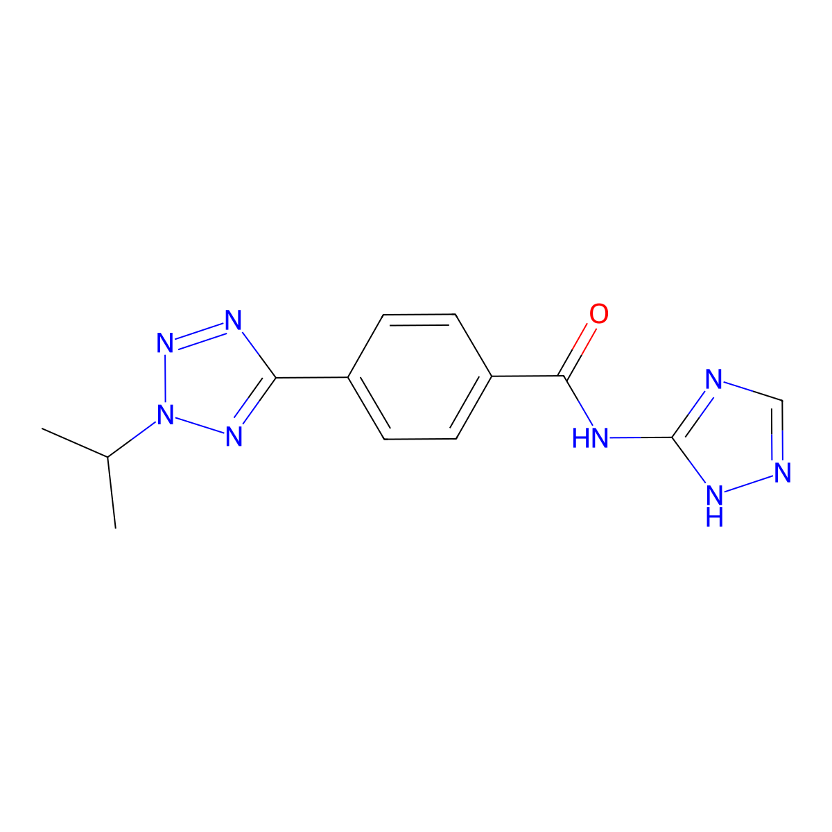 4-[2-(propan-2-yl)-2H-tetrazol-5-yl]-N-(4H-1,2,4-triazol-3-yl)benzamide molecular structure, CAS 1574376-82-1