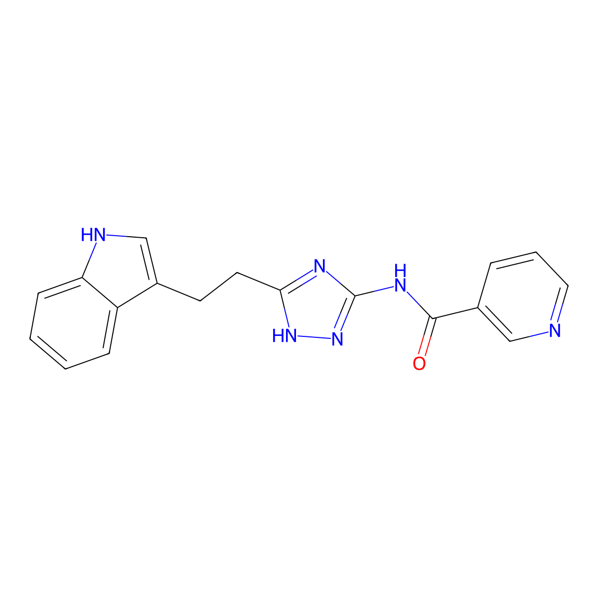 N-{3-[2-(1H-indol-3-yl)ethyl]-1H-1,2,4-triazol-5-yl}pyridine-3-carboxamide molecular structure, CAS 1574377-01-7