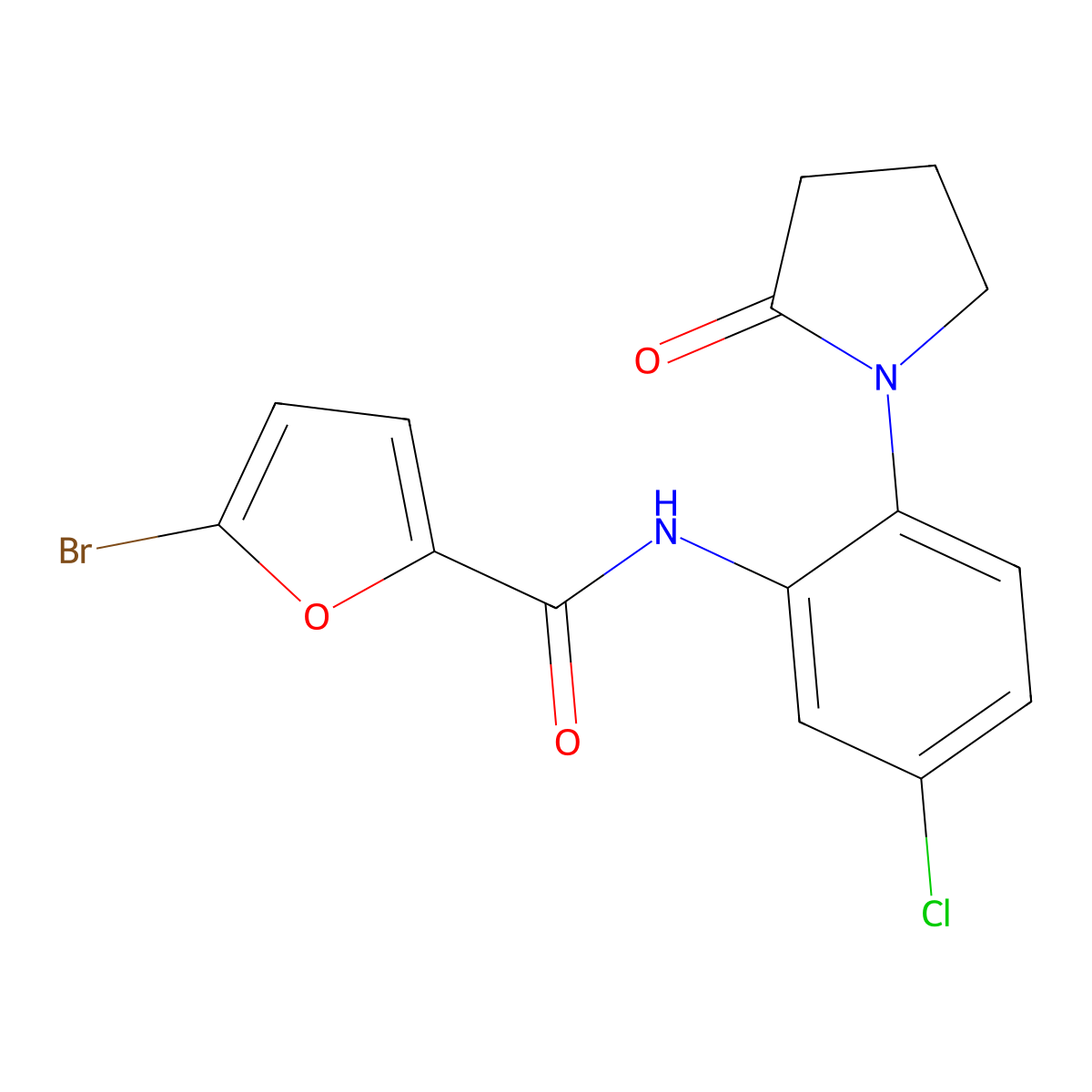 5-bromo-N-[5-chloro-2-(2-oxopyrrolidin-1-yl)phenyl]furan-2-carboxamide molecular structure, CAS 1574377-43-7